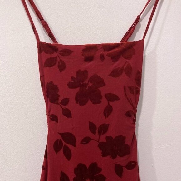 Garage Nikky Open Back Red Velvet Mini Dress - Picture 3 of 4